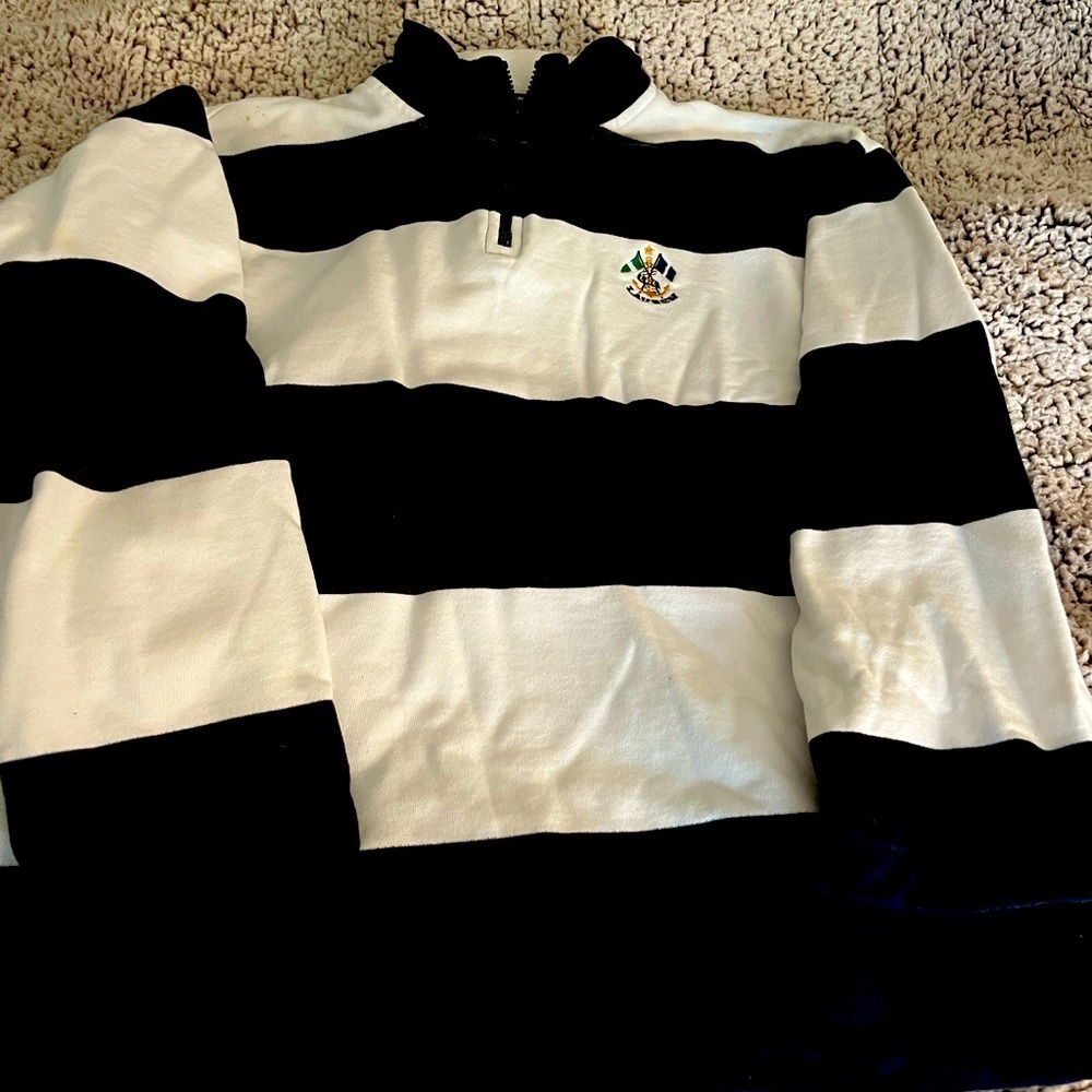 Ralph Lauren woman’s nautical rugby 1/2 zip sweatshirt